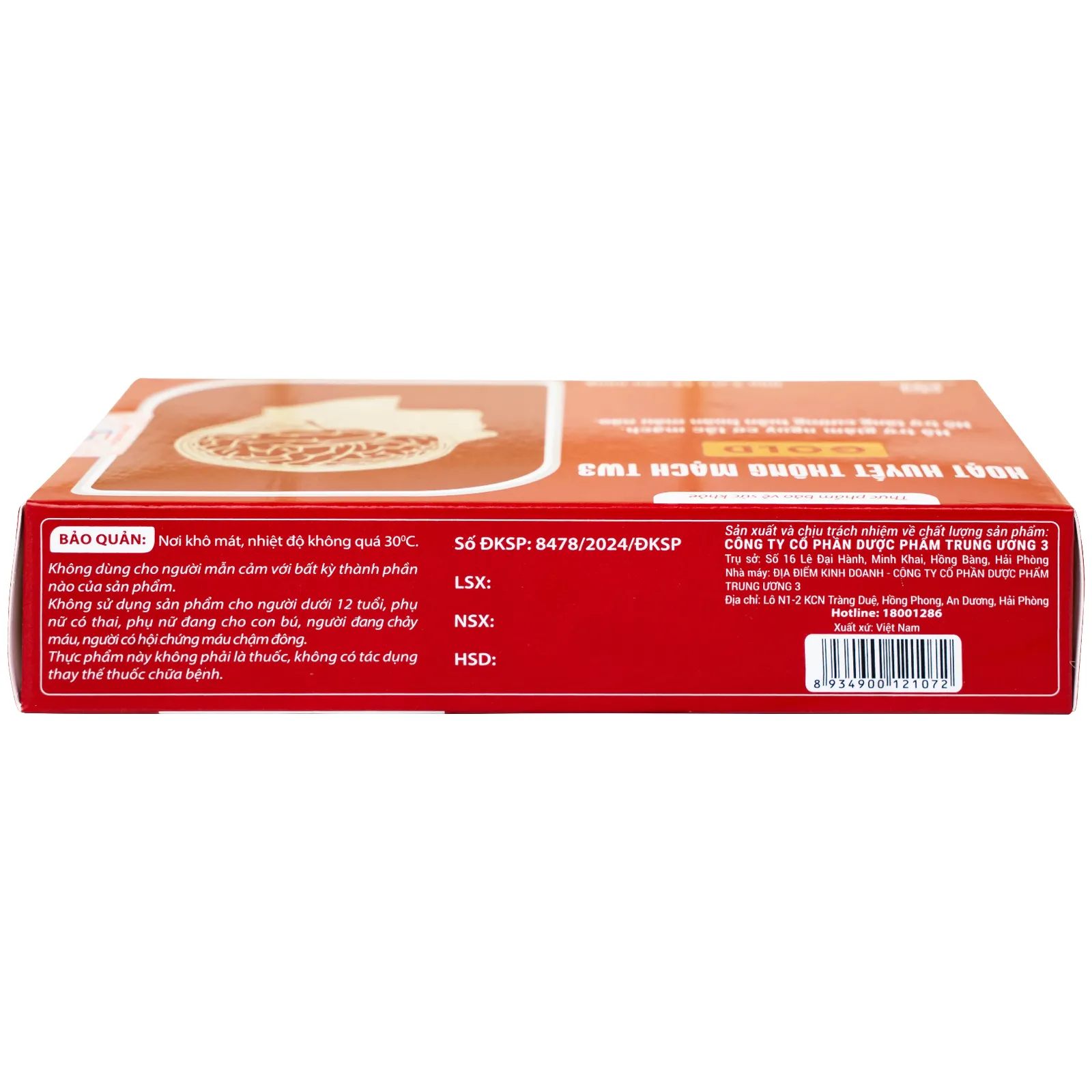 HOẠT HUYẾT THÔNG MẠCH GOLD TW3 3X10 7