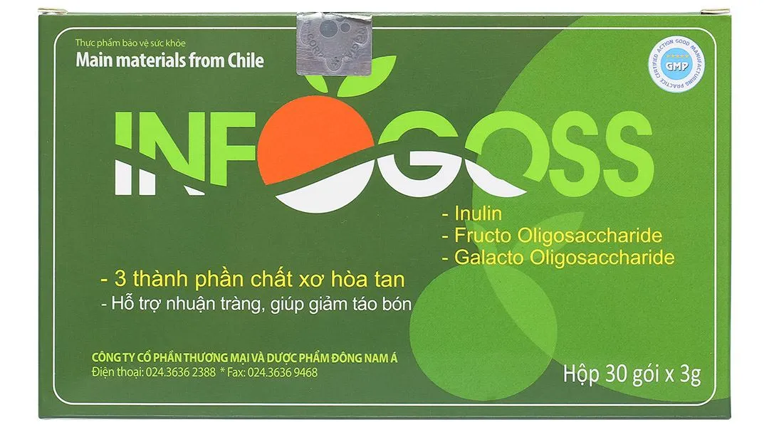 Infogoss hỗ trợ nhuận tràng, giảm táo bón hộp 30 gói x 3g 4