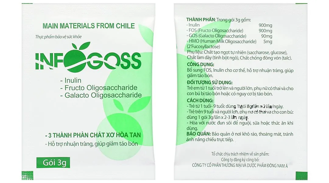 Infogoss hỗ trợ nhuận tràng, giảm táo bón hộp 30 gói x 3g 9