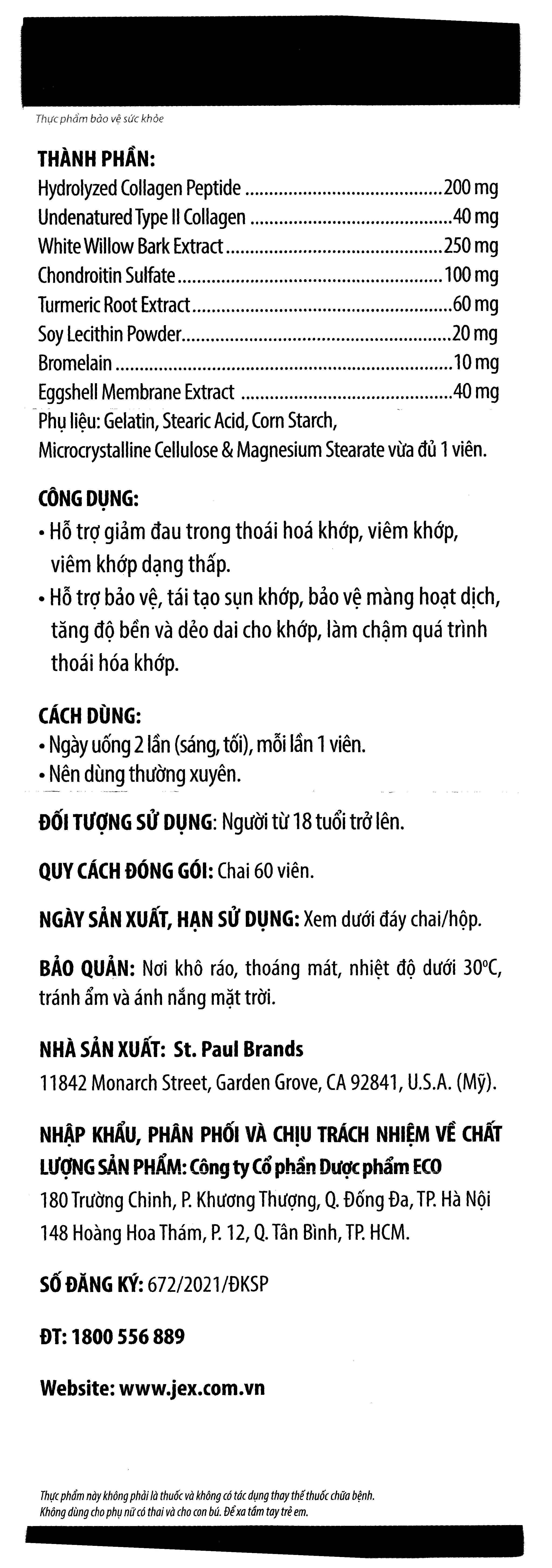 Thực phẩm bảo vệ sức khoẻ: JEX 7