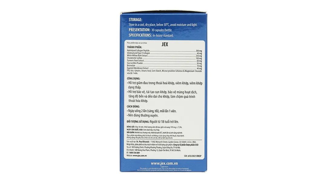 Thực phẩm bảo vệ sức khoẻ: JEX 11