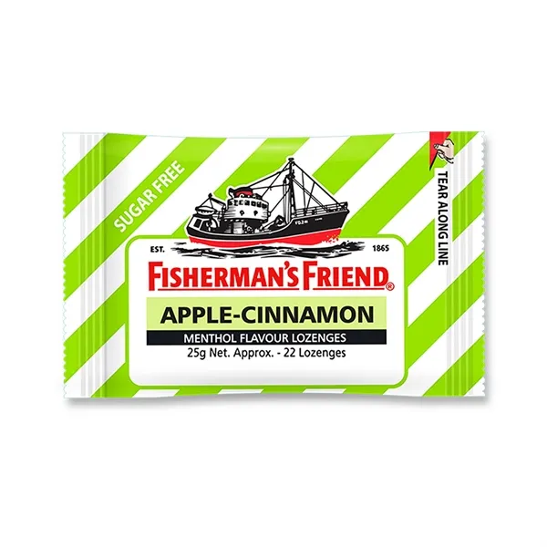Kẹo con tàu không đường Fisherman's Friend vị táo, quế và menthol (25g)