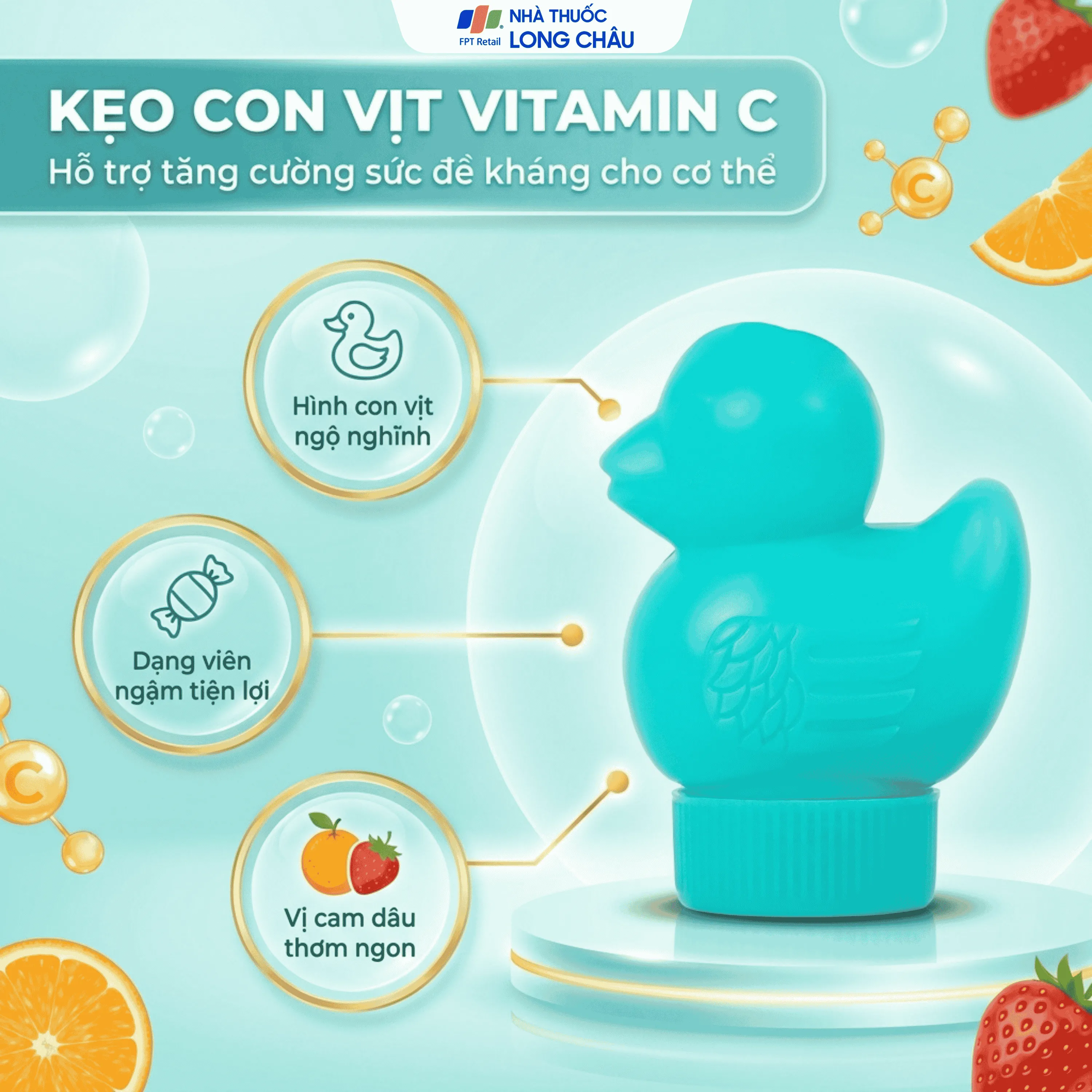 KẸO CON VỊT VITAMIN C 10MG DOMESCO 12V 2