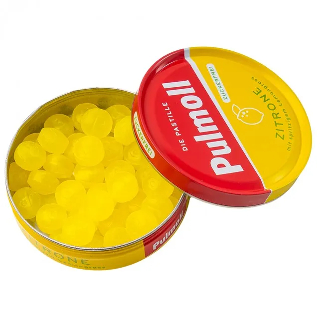 Kẹo ngậm ho không đường Pulmoll Zitrone hương chanh giảm ho, dịu họng (45g) 2