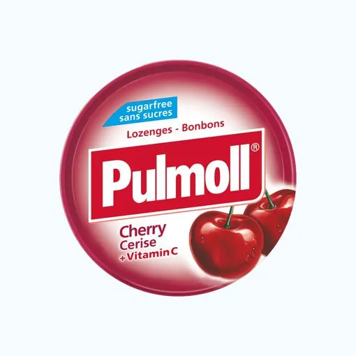 Kẹo ngậm ho không đường vị cherry Zuckerfrei Pulmoll (45g)