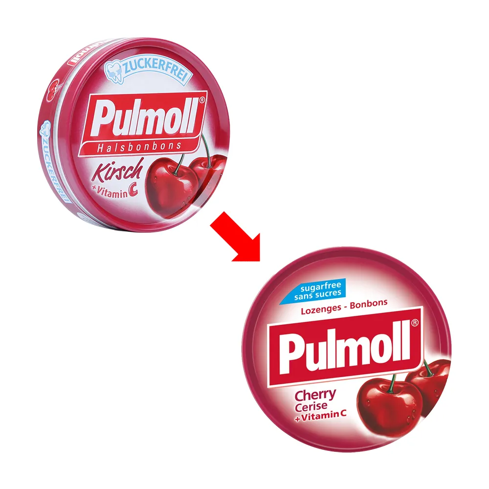 Kẹo ngậm ho không đường vị cherry Zuckerfrei Pulmoll (45g) 2