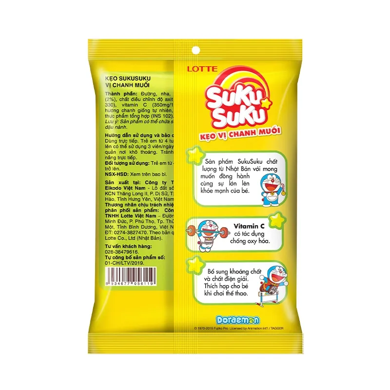 Kẹo ngậm Lotte Suku Suku hương chanh muối gói 120g (từ 4 tuổi) 2