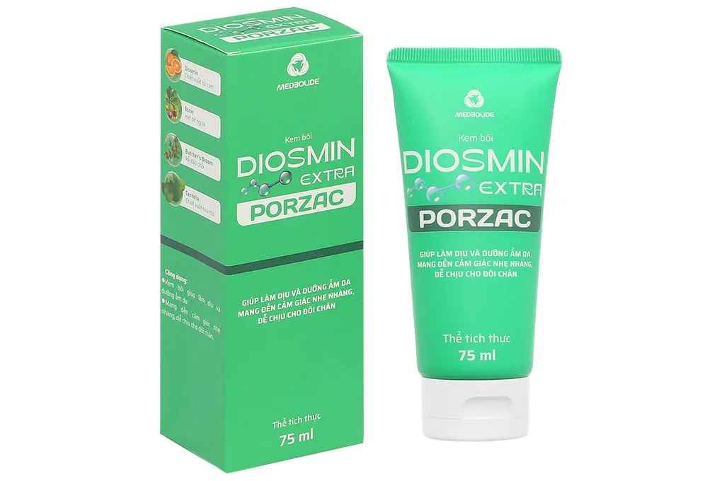 Kem bôi Diosmin Extra Porzac tuýp 75ml 2