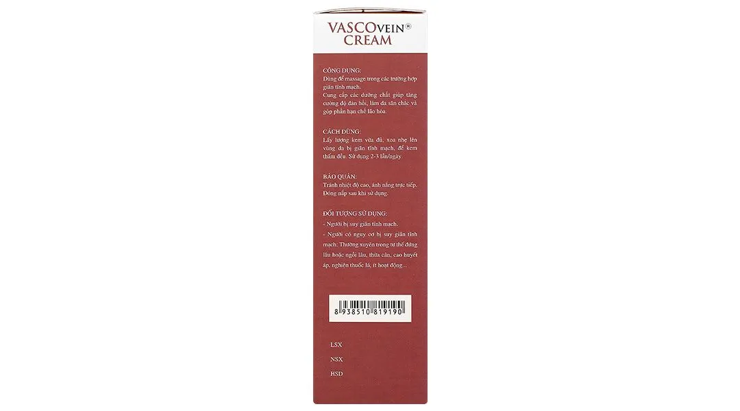 Kem Bôi Giãn Tĩnh Mạch Vascovein Tuýp/50Gam 4
