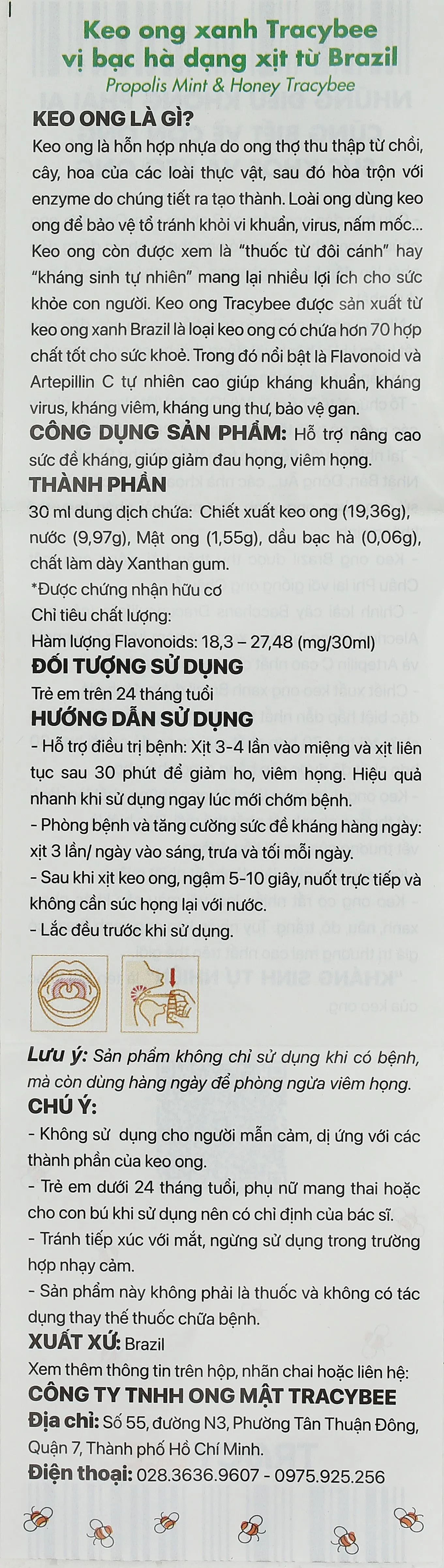 Keo Ong Propolis Mint & Honey Tracybee 30ml 11