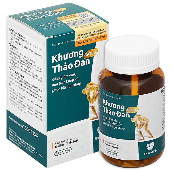 Khương Thảo Đan Gold giúp giảm triệu chứng thoái hóa khớp lọ 120 viên