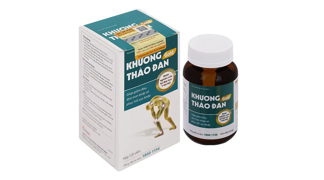 Khương Thảo Đan Gold giúp giảm triệu chứng thoái hóa khớp lọ 120 viên 25