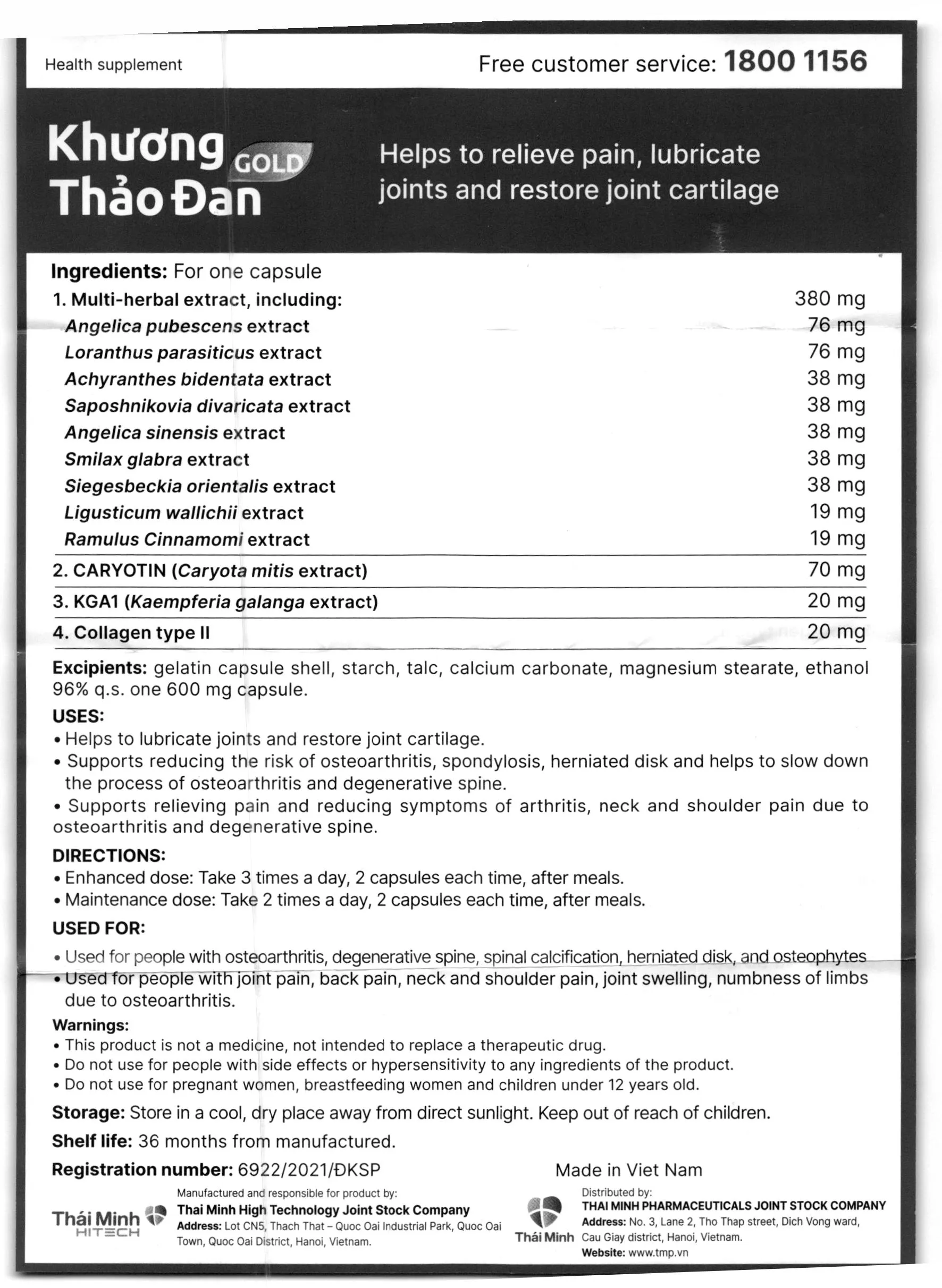 Khương Thảo Đan Gold giúp giảm triệu chứng thoái hóa khớp lọ 120 viên 33