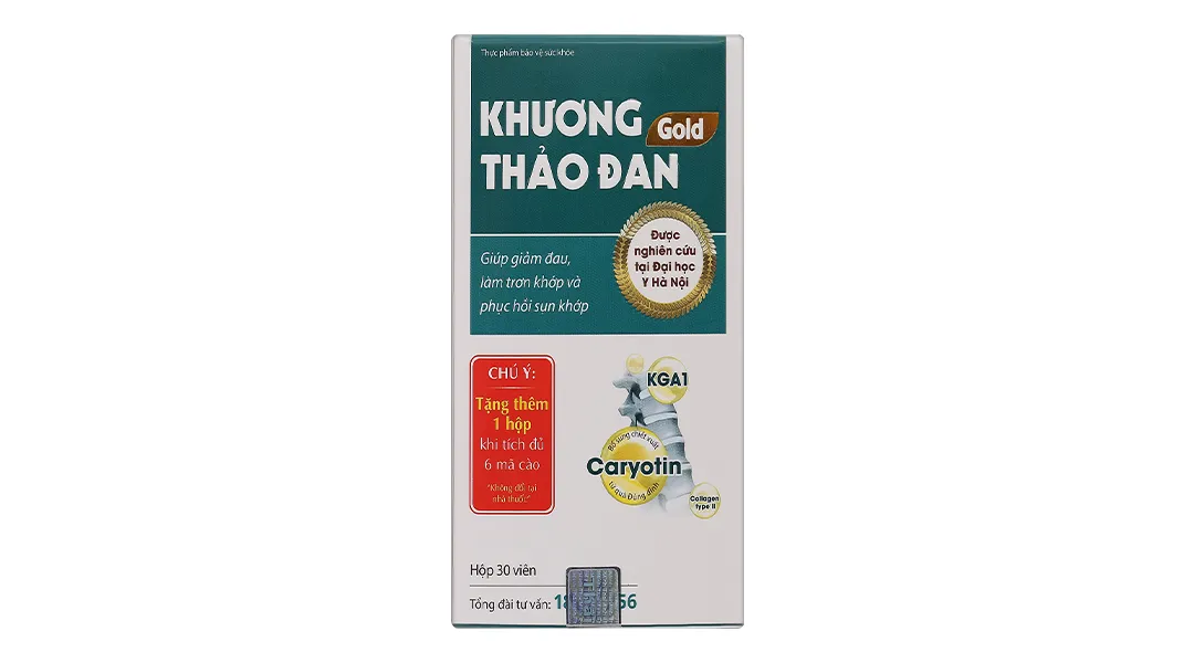 Khương Thảo Đan Gold giúp giảm triệu chứng thoái hóa khớp lọ 120 viên 10