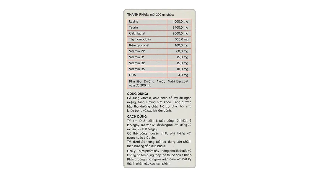 Dung dịch uống Kiddi Biolysine giúp ăn ngon miệng, tăng cường hấp thu chai 120ml 4