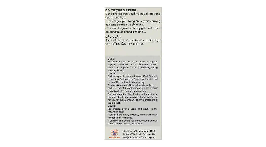 Dung dịch uống Kiddi Biolysine giúp ăn ngon miệng, tăng cường hấp thu chai 120ml 7