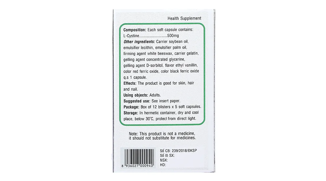 L-Cystine Philife hộp 60 viên 4