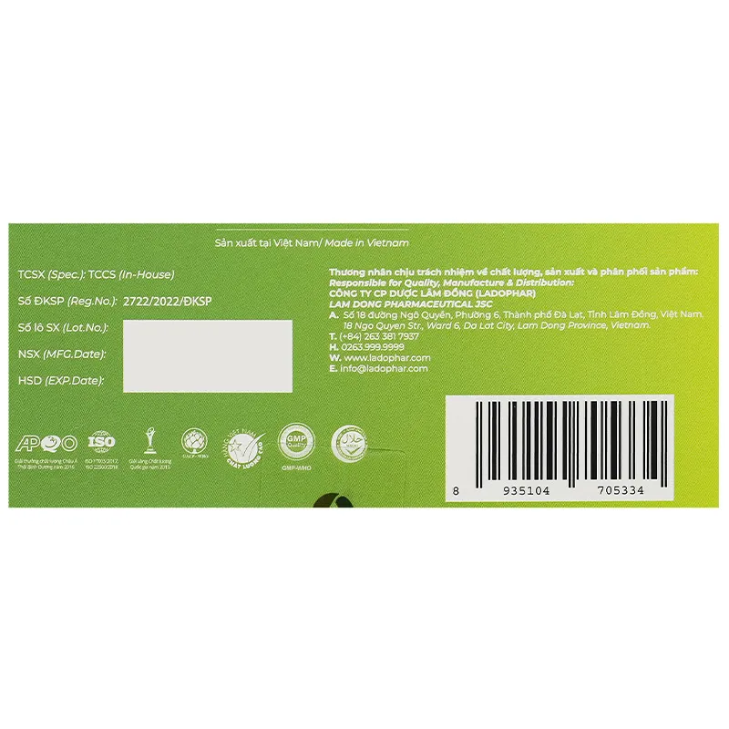 Lado Actisô Cao Ống Actisô hỗ trợ giải độc gan hộp 10 ống x 10ml 8