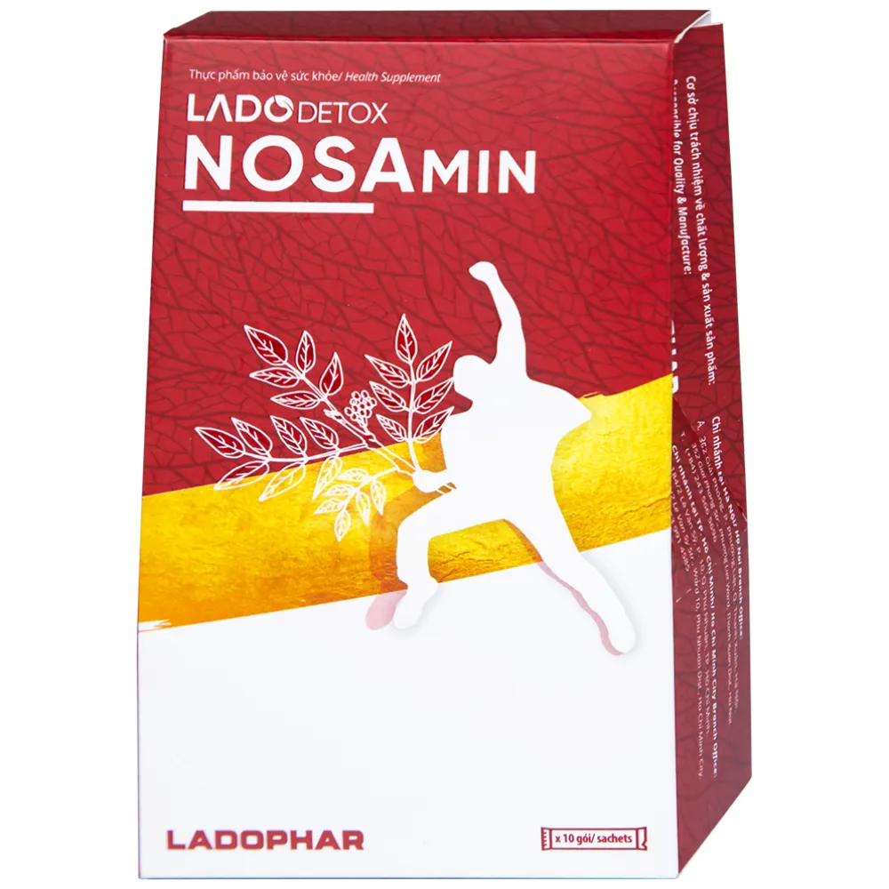 LADODETOX NOSAMIN 10 GÓI X 15ML - HỖ TRỢ GIẢI RƯỢU, BIA, BẢO VỆ TẾ BÀO GAN