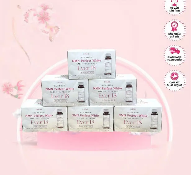 Liệu trình NMN Siêu Kích Trắng - Eikenbi N.MN Perfect White Ever 18 [3Hộp x 10 chai x 30ml]