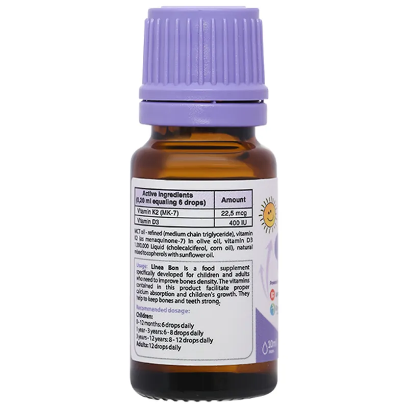 LineaBon K2 + D3 hỗ trợ giảm nguy cơ loãng xương chai 10ml 12