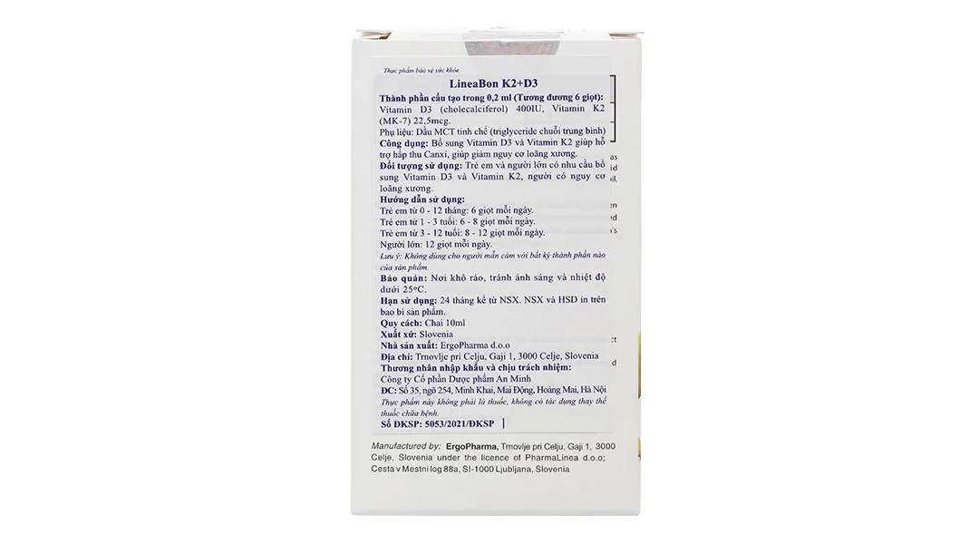 LineaBon K2 + D3 hỗ trợ giảm nguy cơ loãng xương chai 10ml 16
