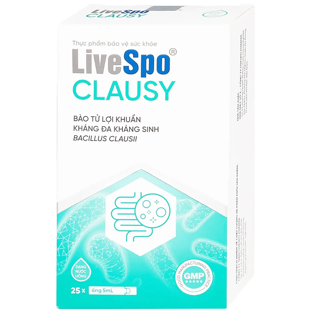 LIVESPO CLAUSY 25 ỐNG X 5ML - BÀO TỬ LỢI KHUẨN KHÁNG ĐA KHÁNG SINH 6