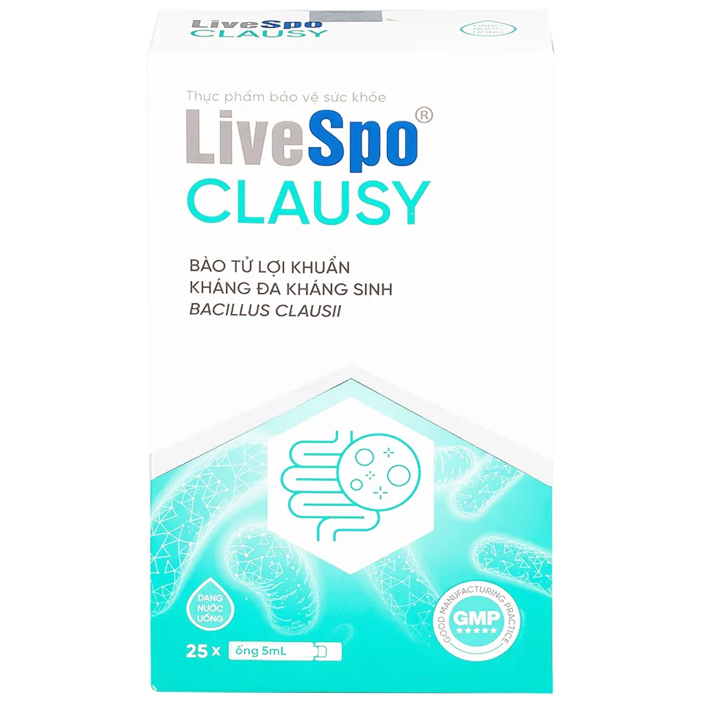 LIVESPO CLAUSY 25 ỐNG X 5ML - BÀO TỬ LỢI KHUẨN KHÁNG ĐA KHÁNG SINH 7