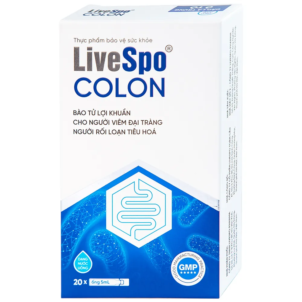 LIVESPO COLON 20 ỐNG X 5ML - BÀO TỬ LỢI KHUẨN CHO NGƯỜI VIÊM ĐẠI TRÀNG