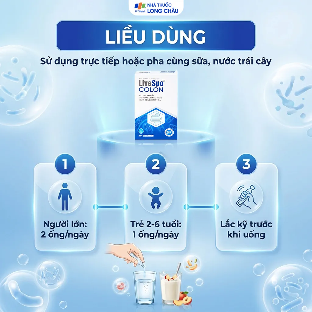 LIVESPO COLON 20 ỐNG X 5ML - BÀO TỬ LỢI KHUẨN CHO NGƯỜI VIÊM ĐẠI TRÀNG 5