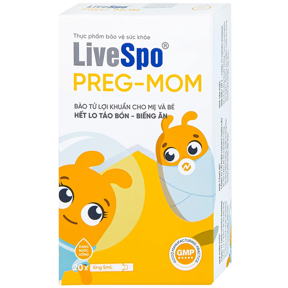 LIVESPO PREG-MOM 20 ỐNG X 5ML - BÀO TỬ LỢI KHUẨN CHO MẸ VÀ BÉ