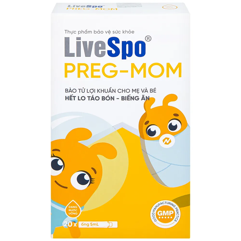LIVESPO PREG-MOM 20 ỐNG X 5ML - BÀO TỬ LỢI KHUẨN CHO MẸ VÀ BÉ 8