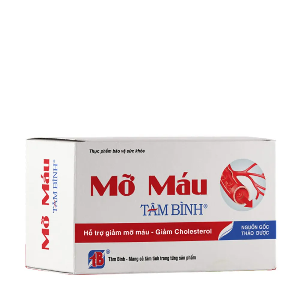 Mỡ máu Tâm Bình (hộp 60 viên) hỗ trợ giảm mỡ máu, mỡ gan, xơ vữa động mạch
