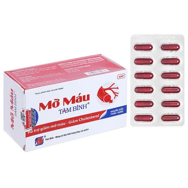 Mỡ máu Tâm Bình (hộp 60 viên) hỗ trợ giảm mỡ máu, mỡ gan, xơ vữa động mạch