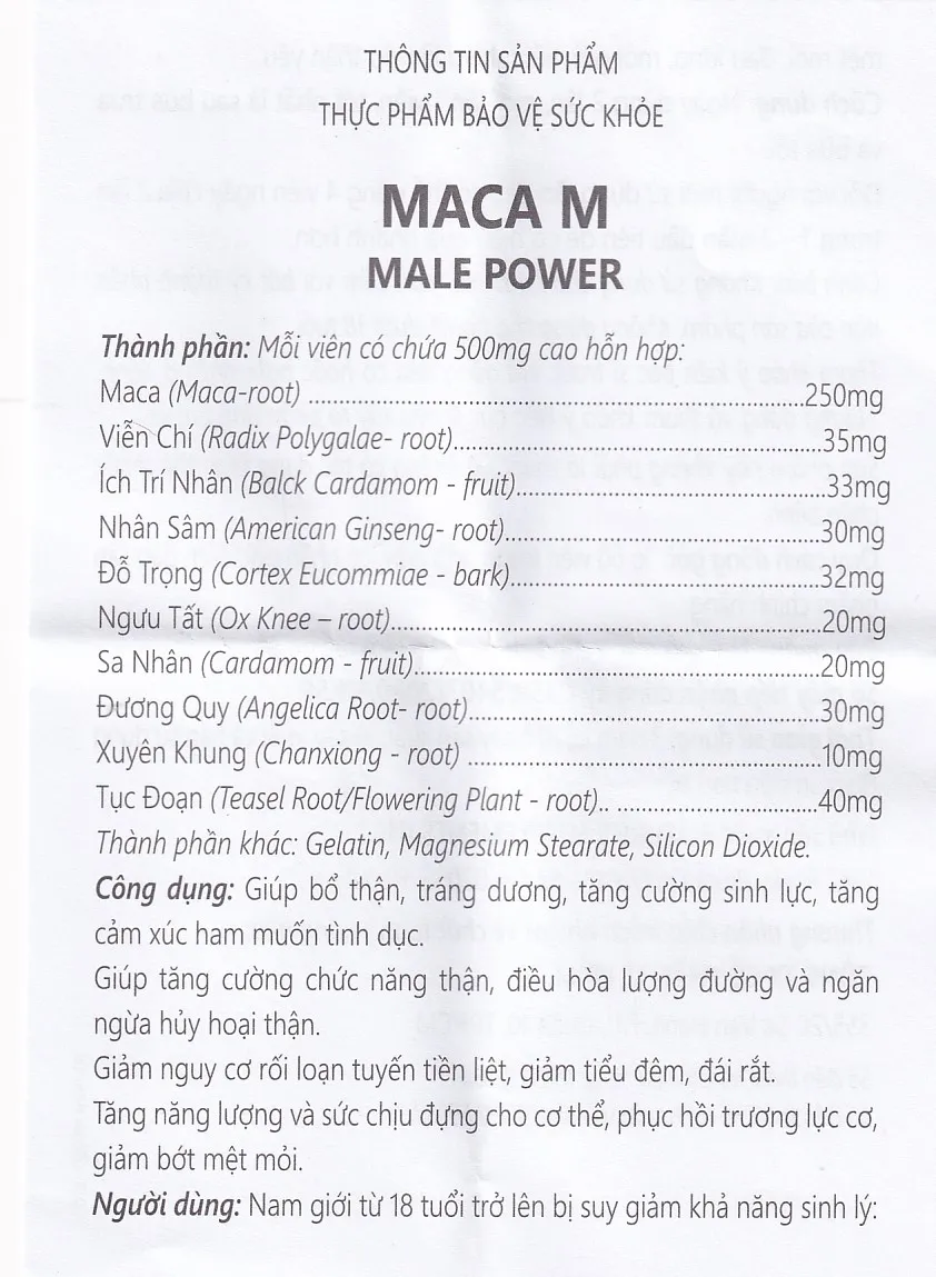 MACA M MALE POWER 60V 6