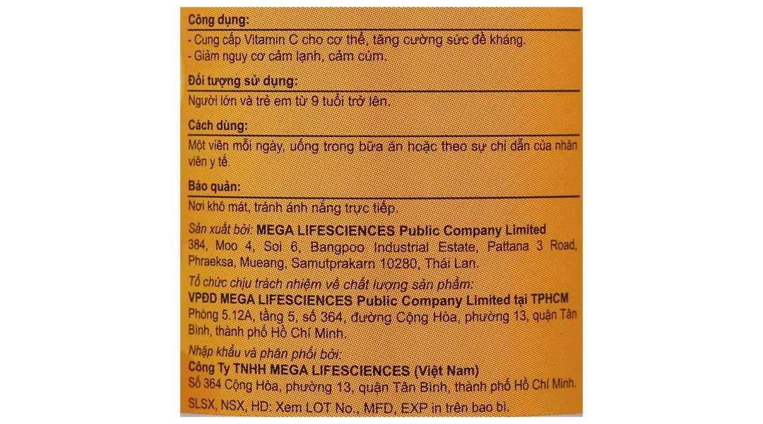 Mega We Care Nat C hỗ trợ tăng cường sức đề kháng lọ 30 viên 6