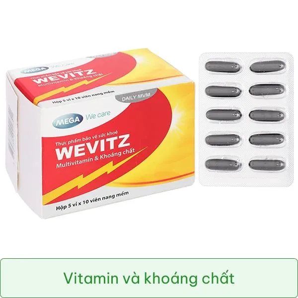 Mega We Care Wevitz bổ sung vitamin, khoáng chất thiết yếu hộp 50 viên