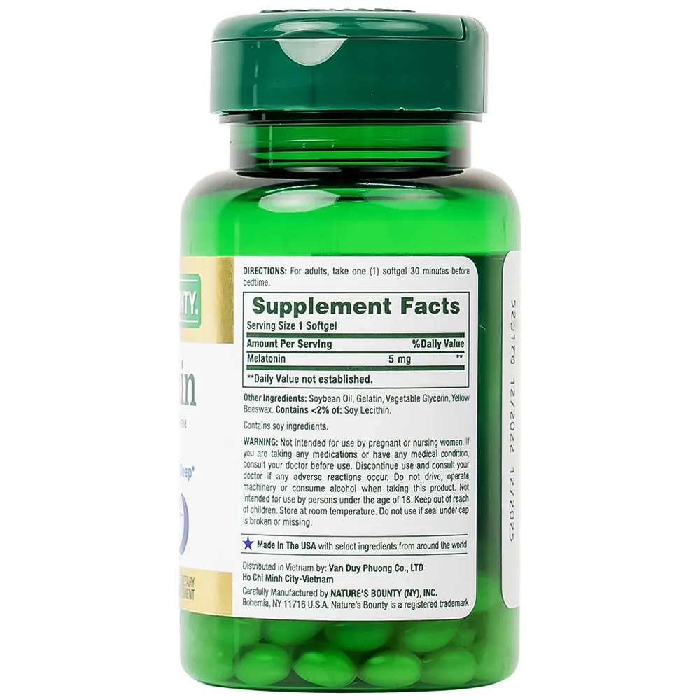 MELATONIN 5MG NATURES BOUNTY 60V 8