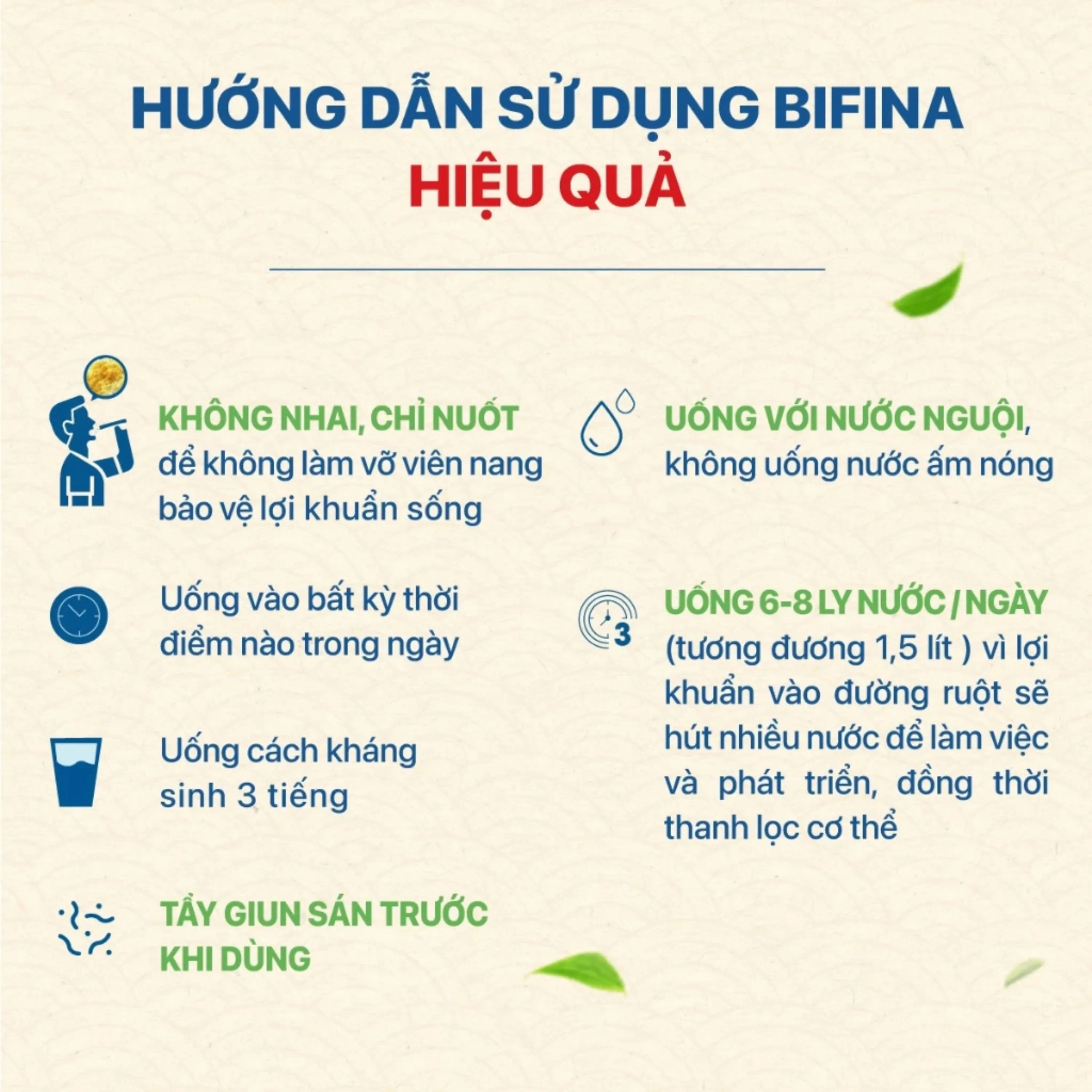 MEN VI SINH BỔ SUNG LỢI KHUẨN CHO HỆ TIÊU HÓA BIFINA R HEALTH AID 20 GÓI 5