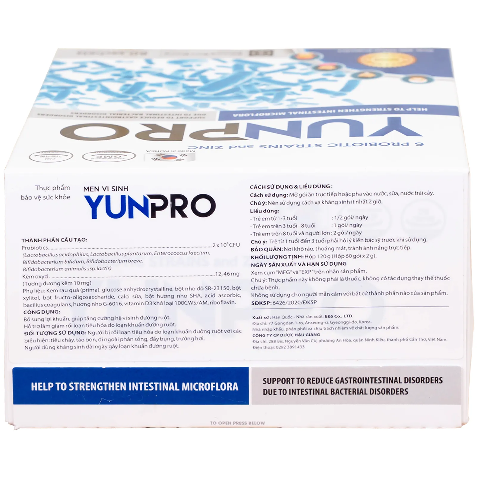 MEN VI SINH BỔ SUNG LỢI KHUẨN YUNPRO 60 GÓI 10