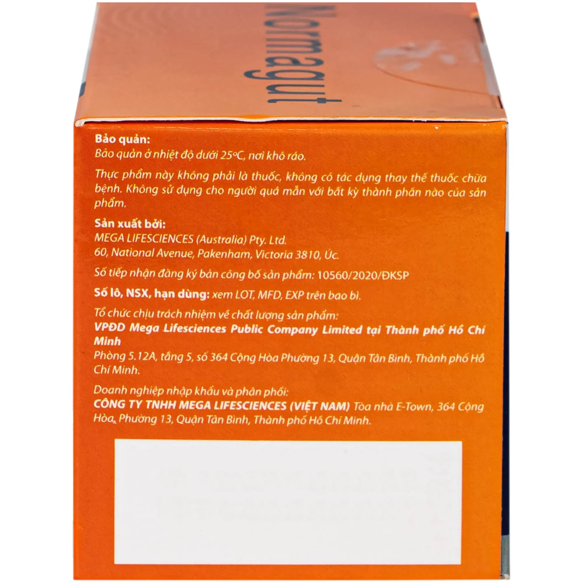 MEN VI SINH HỖ TRỢ BẢO VỆ ĐƯỜNG RUỘT KHỎE MẠNH NORMAGUT SACHET MEGA 30 GÓI 7