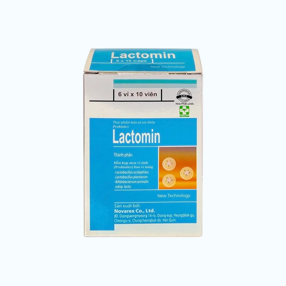 Men vi sinh Lactomin (Hộp 60 viên) giúp hỗ trợ cân bằng hệ vi sinh đường ruột