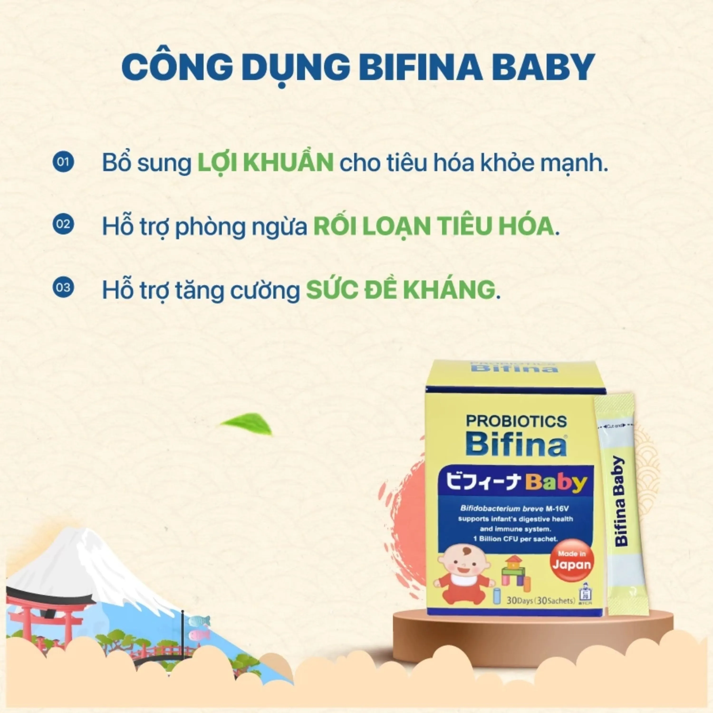 MEN VI SINH PROBIOTICS BIFINA BABY 30 GÓI 2