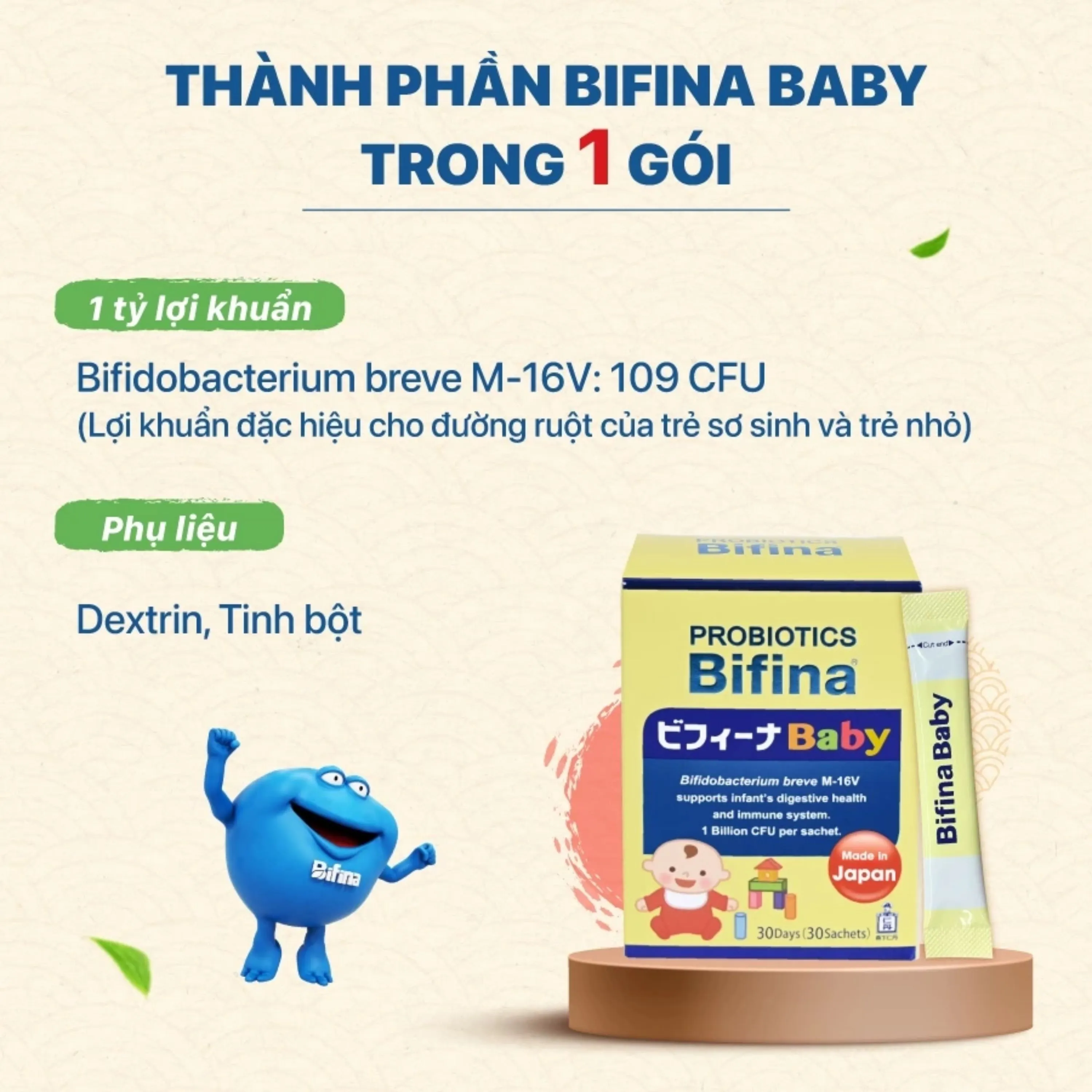 MEN VI SINH PROBIOTICS BIFINA BABY 30 GÓI 3