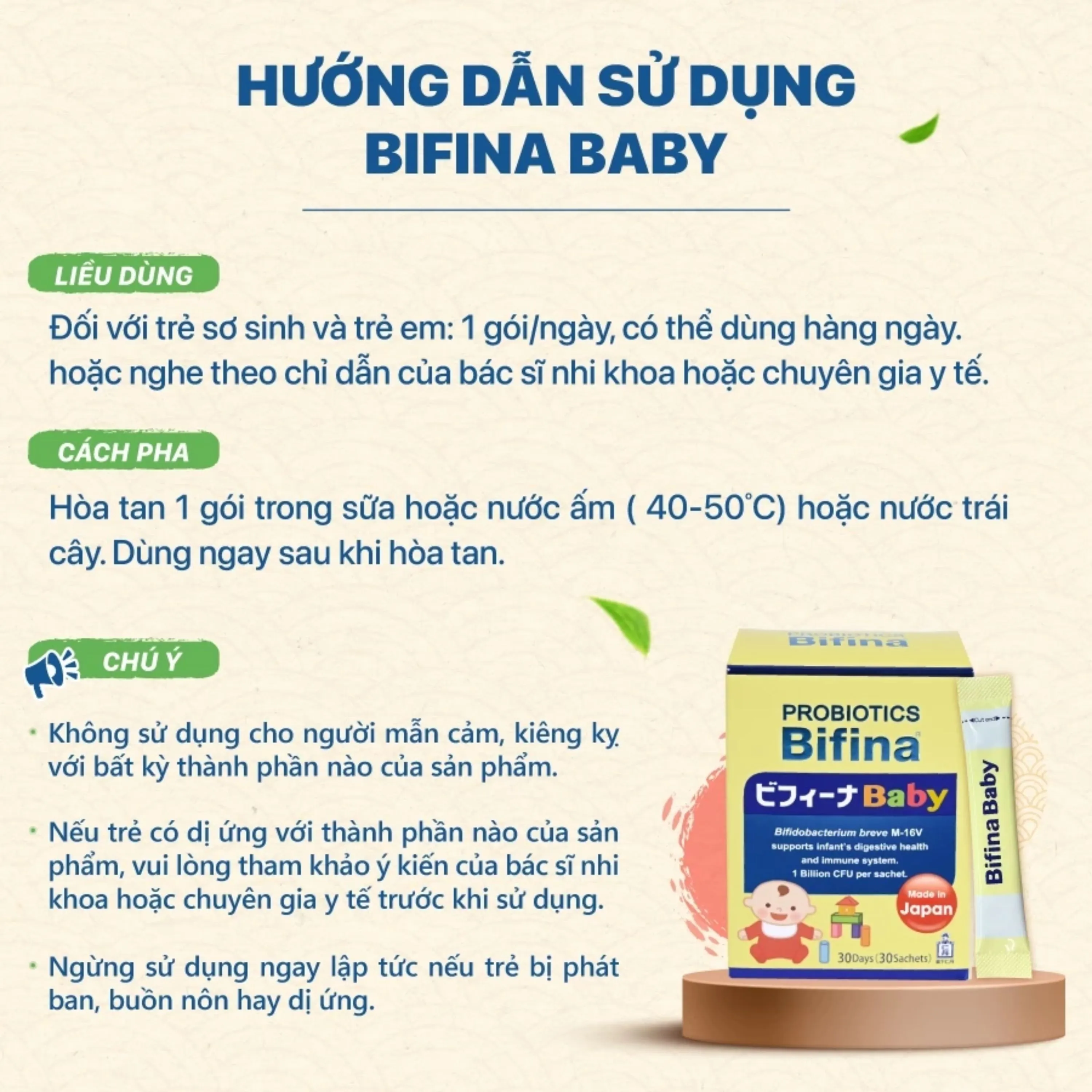 MEN VI SINH PROBIOTICS BIFINA BABY 30 GÓI 4