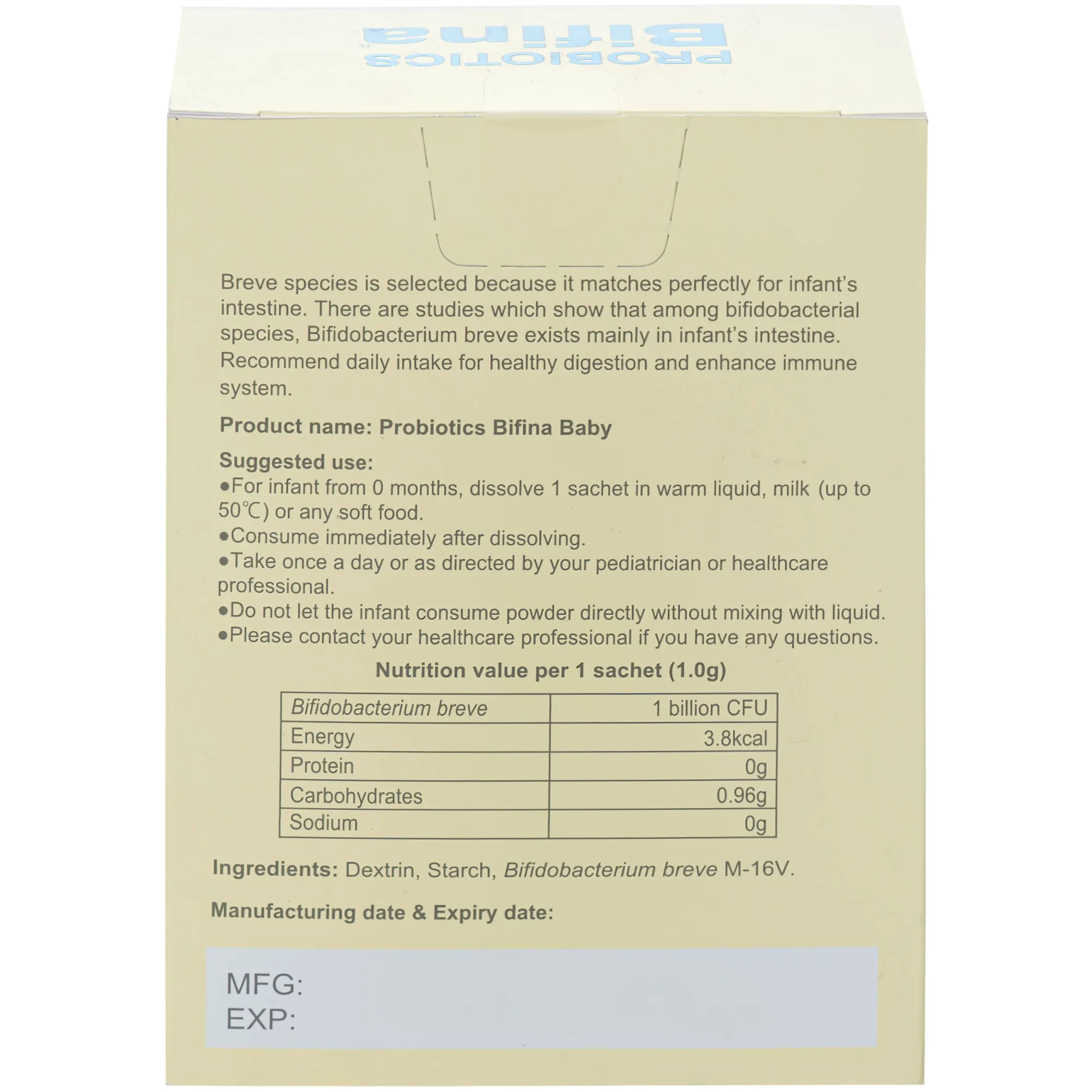 MEN VI SINH PROBIOTICS BIFINA BABY 30 GÓI 8