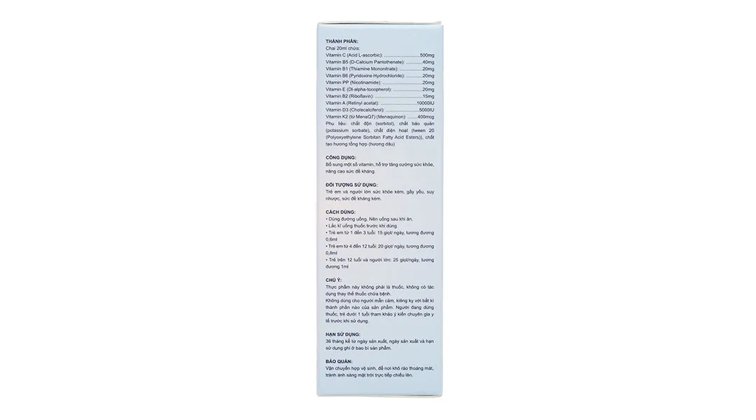Mul-Tamins hỗ trợ tăng cường sức khỏe chai 20ml 5