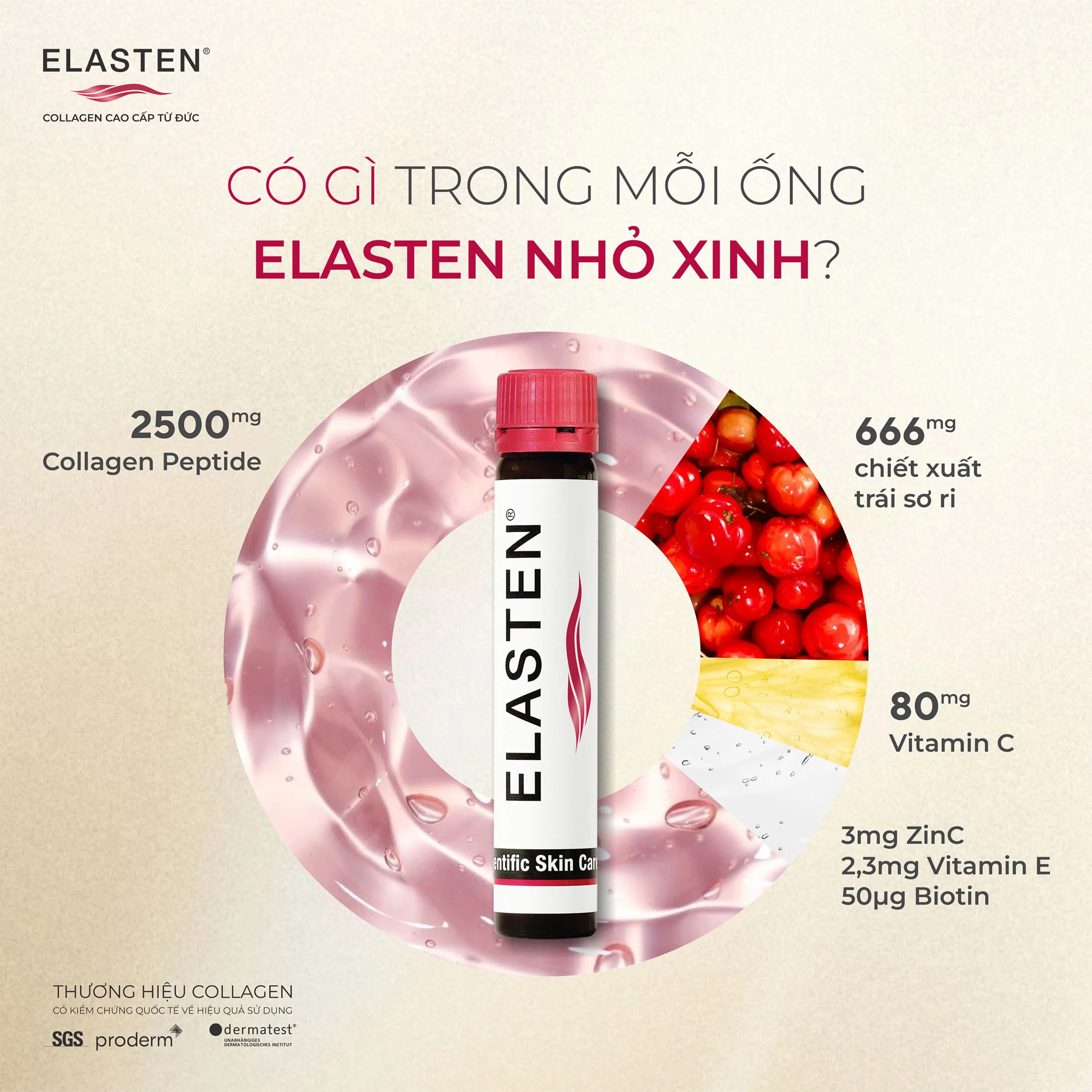 NƯỚC UỐNG BỔ SUNG COLLAGEN, GIÚP GIẢM LÃO HÓA DA ELASTEN 28+2 ỐNG X 25ML 2