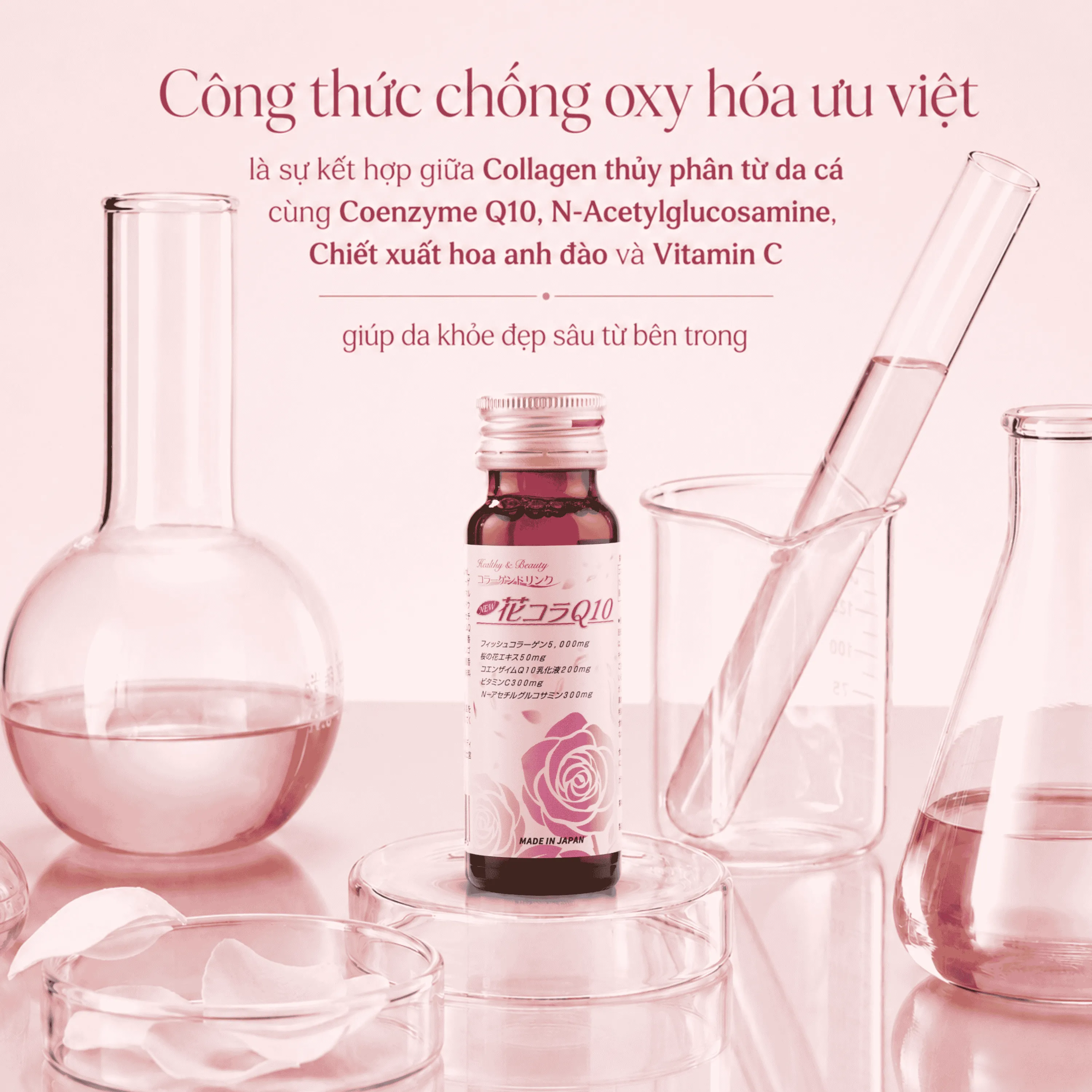 NƯỚC UỐNG COLLAGEN JPANWELL HANA COLLA Q10 10 CHAI X 50ML 4
