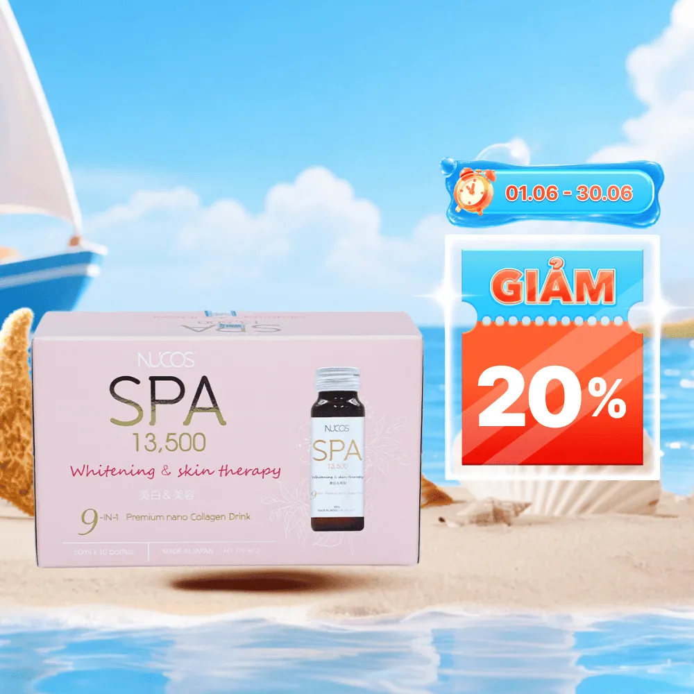 Nước uống collagen Nucos Spa 13.500 (hộp 10 chai) chống lão hóa, làm sáng da